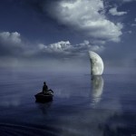 Coucher de lune sur mer Alastair Magnaldo Photographie d'Art surréaliste